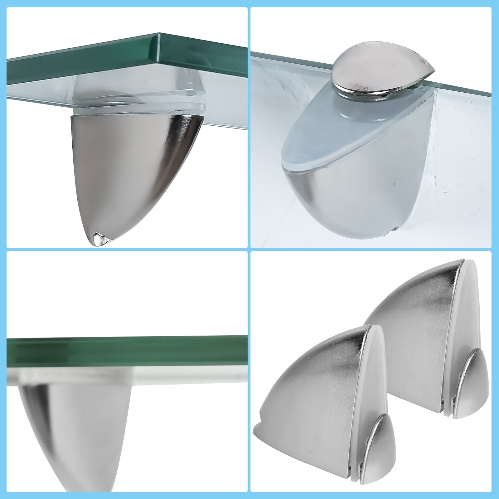 Glasablage Glasregal, Wandregal Mattglas mit 8mm ESG Sicherheitsglas und Halterung, perfekt geeignet als Duschregal/Badablage für Bad, Küchen,Balkon, Verschiedene Größen