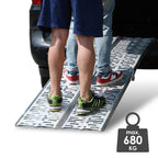 1/2x Laderampe, klappbare Laderampe für bis zu 680 kg, rutschfeste Laderampen, Aluminium-Zugangsrampe, für Autos, Anhänger, Motorräder, Fahrräder, Quads, PKWs
