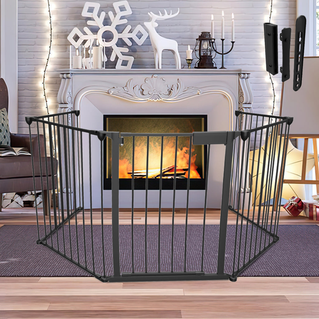 Kamin-Sicherheitsgitter, Absperrgitter, 5er-Set, Tür-Sicherheitsgitter, Kamin-Sicherheitsgitter, 310 cm, schwarz/weiß