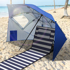 2-in-1-Aluminium-Auslegersonnenschirm – Sonnenschutz, UV-Schutz 50, 210 x 220 cm – Strand-/Garten-Sonnendach – zusammenklappbar, multifunktional, mit Fenster und Tragetasche