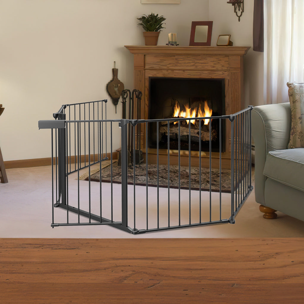 Kamin-Sicherheitsgitter, Absperrgitter, 5er-Set, Tür-Sicherheitsgitter, Kamin-Sicherheitsgitter, 310 cm, schwarz/weiß