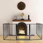 Kamin-Sicherheitstür 304 cm, Kindersicherheitstür, Kamin-Sicherheitstür, Metall-Kindersicherheitstür, Babysicherheitstür, Kindersicherheitstür (5er-Set, je 60 x 76 cm), schwarz