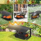Rasenmäherabdeckung, Carport aus ABS-Kunststoff, Carport mit Überdachung, Garage für Mähroboter mit klappbarem Dach, für den Garten geeignet, 73 x 57 x 40 cm, schwarz