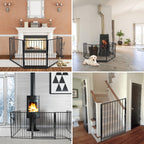 Kamin-Sicherheitstür 304 cm, Kindersicherheitstür, Kamin-Sicherheitstür, Metall-Kindersicherheitstür, Babysicherheitstür, Kindersicherheitstür (5er-Set, je 60 x 76 cm), schwarz