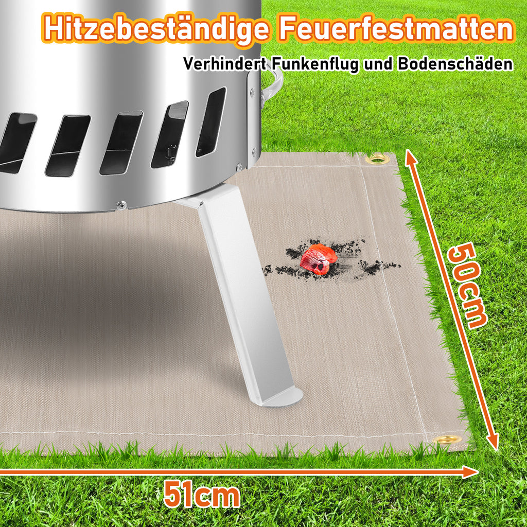 Brennholz Poolheizung, Poolheizung mit Feuer, Poolheizung Feuertonne, Edelstahl Pool beheizt Feuer Eimer 32/38mm Anschlüsse, 100% rostfreier Edelstahl mit Feuerfeste Matte und Rußschublade