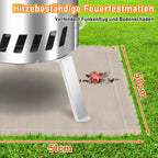 Brennholz Poolheizung, Poolheizung mit Feuer, Poolheizung Feuertonne, Edelstahl Pool beheizt Feuer Eimer 32/38mm Anschlüsse, 100% rostfreier Edelstahl mit Feuerfeste Matte und Rußschublade