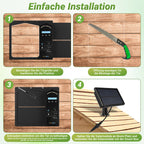 Elektrisches Solartor für Hühnerställe – Automatisches Hühnerstalltore mit Lichtsensor – LCD-Display – Zeitschaltuhr – Fernbedienung – Intelligente Schutzfunktion