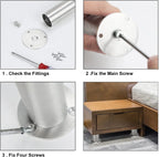 Alulegierung Möbelfüsse 4 Stück, belastbar bis 200-300kg,silbrig Aluminium-Möbelfüße, 6–20 cm, silberne Metalloptik, für Sofa, Schrank, Kommode und DIY.