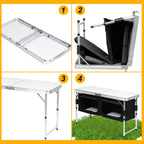 Campingküche Campingschrank Faltschrank Küchenbox Campingschrank Reiseküche mit Staufächer & Tragetasche für Camping, Garten, Outdoor-Aktivitäten