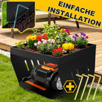 Garage für Mähroboter, 70 x 61 x 42 cm, Überdachung für Rasenmäher, spezielle Überdachung für Rasenmäher/Mähroboter, mit begrünbarem Dach, Wasserablauf und 4 Bodenverankerungen, bietet wirksamen Schutz vor Regen und Hagel, schwarz
