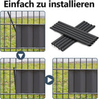 PVC Sichtschutzstreifen 35m/50m/70m Zaunblende Folie, inkl. 30 Befestigungsclips, Windschutz Sonnenschutz Sichtschutz Gartenzaun, Sichtschutzfolie für Doppelstabmattenzaun, Anthrazit