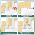 Weiß/Schwarz Treppengeländer Innen, 75/85/95/100/110 cm U-förmiger Treppengeländer, Handlauf aus Metall, Geländer aus Vierkantrohr für Lofts, Villen und Wohnungen, Verbundene Grundplatten, Seitenmontage