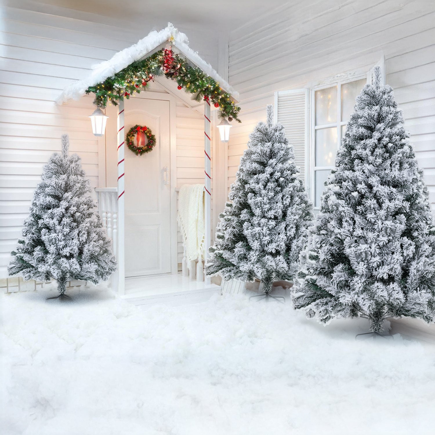 Künstlicher Weihnachtsbaum mit Schneeeffekt, 120/150/180 cm – aus PVC, mit 340/550/860 Zweigen, inklusive Metallfuß und Schnellmontagesystem, geeignet für festliche Weihnachtsdekoration
