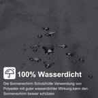 Sonnenschirmhülle für 3m 3.5m wetterfest UV-Schutz mit Stab und Reißverschluss