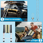 2.6m/3.2m/3.8m/4.4m Teleskopleiter, Aluminiumleiter Ausziehbare Leiter mit rutschfesten Füßen, Mehrzweckleiter für Dachboden, Stehleiter, Tragbar Leichte Leiter 150 kg Belastbarkeit