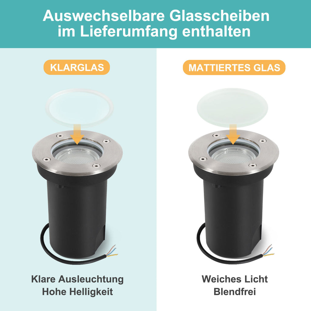 4/8x Bodenleuchte IP67 3W LED Neutralweiß Terrassen Schwenkbar Einbaustrahler