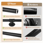 Treppengeländer, Geländer für Innen- und Außentreppen, schwarze Handläufe, wandmontierte Handläufe (inklusive Befestigungszubehör), wandmontierte Halterungen für Treppenhandläufe, geeignet für Treppen, Geländer und Balkone (100 cm/150 cm/200 cm/300 cm)