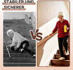 Wandmontiertes Treppengeländer, Treppenhandlauf, seitliche Montage, inklusive Wandhalterungen und Montagezubehör, halbrunder rutschfester Handlauf, geeignet für Innentreppen, helles Walnussbraun, erhältlich in den Längen 60/80/100/120/150/180/200 cm.