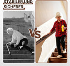 Treppengeländer, Wandgeländer für Treppen, rutschfeste Geländer mit Wandhalterungen und Befestigungszubehör, geeignet für die seitliche Montage an Treppen und Balkonen, flache Ausführung, braun, in sieben Größen erhältlich.