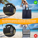 Strandliege Klappbar leicht, strandmatten gepolstert,Strandliege mit Handtasche,Staufächern,eingebautes Kissen mit 5-Gang-Einstellung, verschleißfestes Gewebe(158cm)