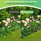Blumenbeetumrandung aus Kunststoff, einsteckbare Blumenbeetränder, dekorative Umrandung, 33 cm hoch, mit Erdspießen, Set für Gartenblumenbeete, Retro-Stil, schwarz, in zwei Ausführungen erhältlich: 5-teiliges Set und 10-teiliges Set