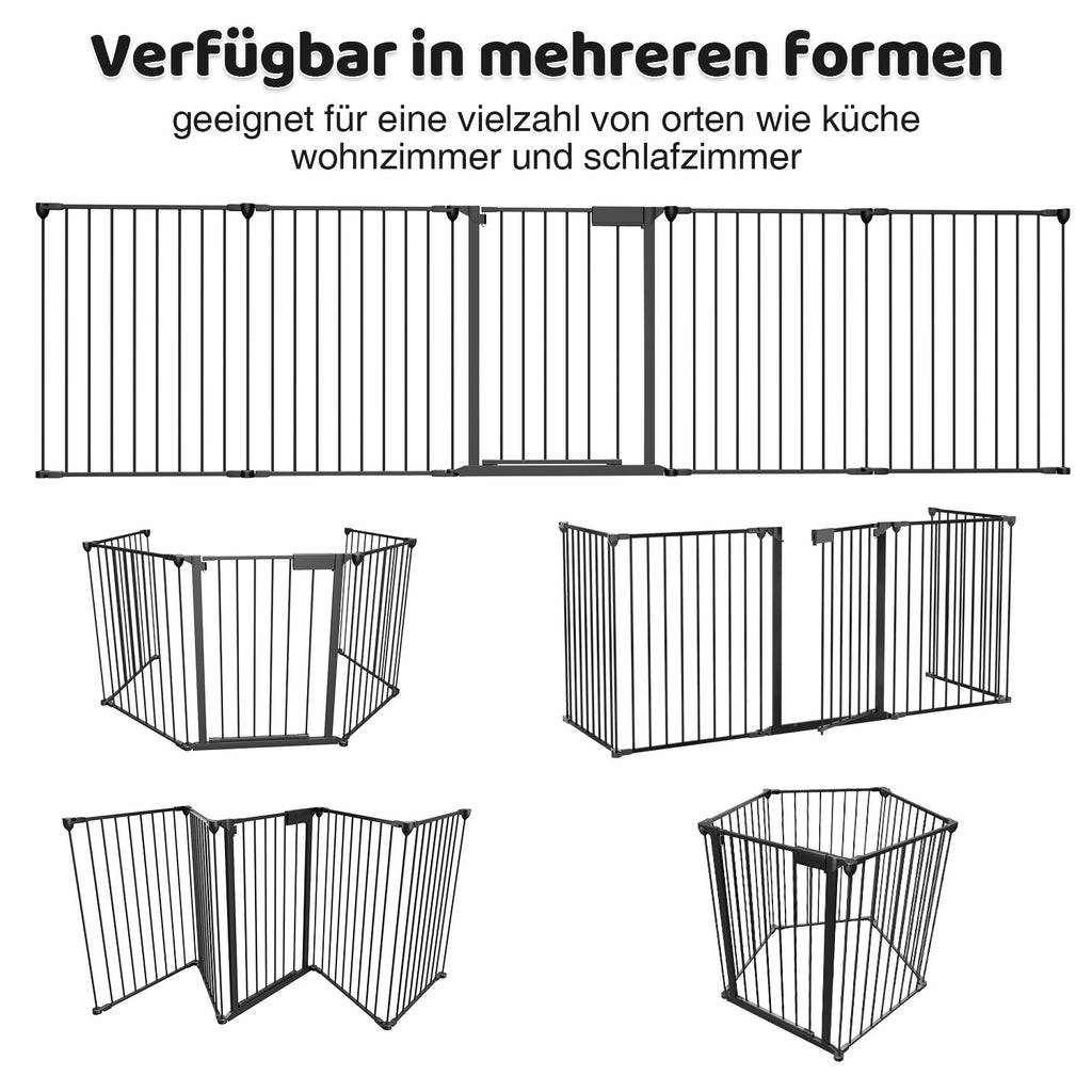 Kamin-Sicherheitsgitter, Absperrgitter, 5er-Set, Tür-Sicherheitsgitter, Kamin-Sicherheitsgitter, 310 cm, schwarz/weiß