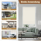 Vertikalmarkisen, Aussenrollos, Balkonrollos, Sichtschutz, Wind- und Regenschutz, Sonnenschutz, UV-Schutz; geeignet für Balkone, Terrassen und Gärten（副本）
