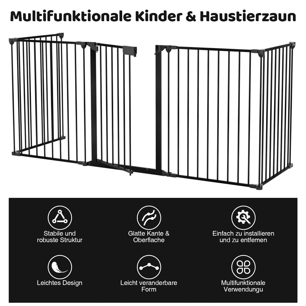 Kamin-Sicherheitsgitter, Absperrgitter, 5er-Set, Tür-Sicherheitsgitter, Kamin-Sicherheitsgitter, 310 cm, schwarz/weiß