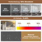 Vertikalmarkisen, Aussenrollos, Balkonrollos, Sichtschutz, Wind- und Regenschutz, Sonnenschutz, UV-Schutz; geeignet für Balkone, Terrassen und Gärten