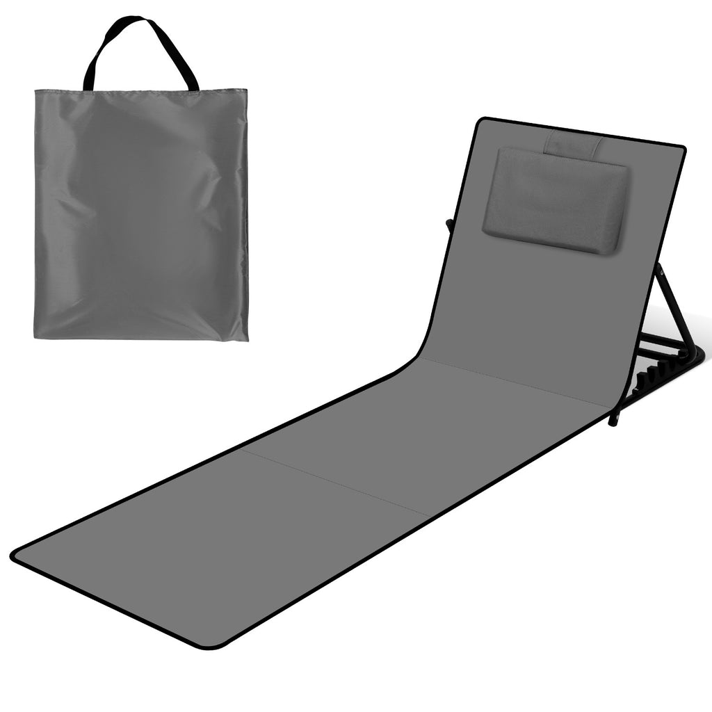145CM Strandliege Sonnenliege Strandmatte, klappbar Strandmatte tragbar zusammenklappbar Outdoorliege,5-stufig verstellbar inklusive Tragetasche