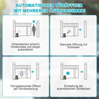 Schiebetorantrieb Set, 370W 800kg Flügeltorantrieb Torantrieb 12M Garagentorantrieb, mit 2 Fernbedienung Toröffner, Entriegelungsschlüssel und für Hotelbis, Fabrik, Schwarz