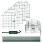 Dekorative Gartenzäune, Teichzaun-Sets, 1 Tor + 4 Teichzaunelemente, Steckzäune, Metallzäune mit Zaunelementen sowie Außenzäune, Gartenzäune, Tierzäune, mit Schloss, Haustierzäune, in drei Ausführungen erhältlich: grün, schwarz