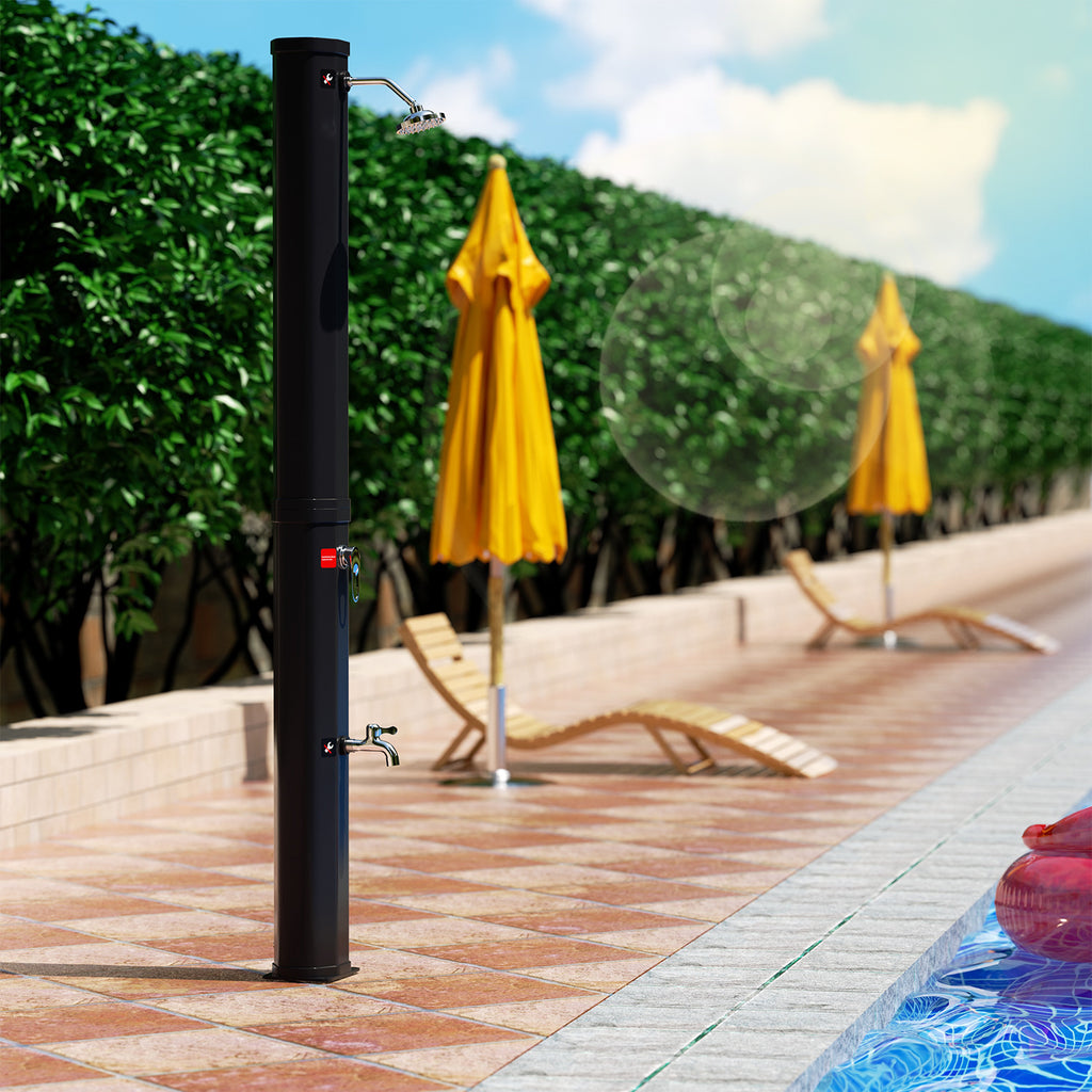 Solardusche - 35 Liter Solar Gartendusche mit Schutzabdeckung, 180°verstellbarer Duschkopf, erhitzbar bis 60°C - perfekt für Garten und Haushalt