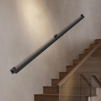 Handlauf Treppengeländer Geländer Schwarz Wandhandlauf Wand Treppe, Quadratisches Rohrdesign, Treppengeländer Innen und Außen für Treppen, Brüstung, Balkon