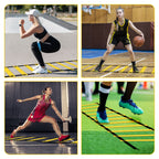 Speed & Agility Training Set Koordinationsleiter, Trainingsset Enthält 1 Agility Leiter, 6 verstellbare Hürden, 12 Hütchen, Aufbewahrungstasche, Trainingsgerät für alle Sportarten