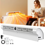 Heizkörper Ventilator Weiß - Energieeffizienter Wärmeverteiler mit 6 Lüftern, Automatischer Ein/Aus-Funktion, 3-Stufen-Regelung, RGB-LED und Fernbedienung für Schnelle Wärmeverteilung