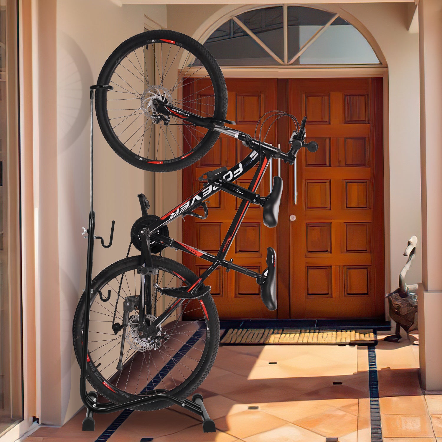 Fahrradständer Boden, 20 bis 29 Zoll, Fahrradhalter Aufstellständer, Bodenständer für Vorderrad oder Hinterrad, Shopständer für Fahrräder, Garage Radständer