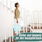 Handläufe für Innen- und Außentreppen, U-förmige, weiße, ovale Metallhandläufe, geeignet für Villen, Balkone, Flure und Wohnungen, Breite 20 cm, seitliche Montage, erhältlich in fünf Längen: 75 cm, 85 cm, 95 cm, 100 cm und 110 cm.