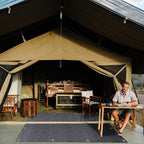 Vorzeltteppich Markisenteppich, Campingteppich atmungsaktiv rutschfest,Waschbare, Zeltteppich mit 12 Löchern, 13 Heringe und Tragetasche,Vorzeltboden Verschiedene Größen(Grau Blau)