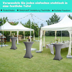 1/2/4 Stück Stehtischhussen, Universal Tischhusse Elastik, Stehtischüberzug für Bistrotisch schnelltrocknend |Grau|