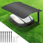 Rasenmäherabdeckung, Carport aus ABS-Kunststoff, Carport mit Überdachung, Garage für Mähroboter mit klappbarem Dach, für den Garten geeignet, 73 x 57 x 40 cm, schwarz