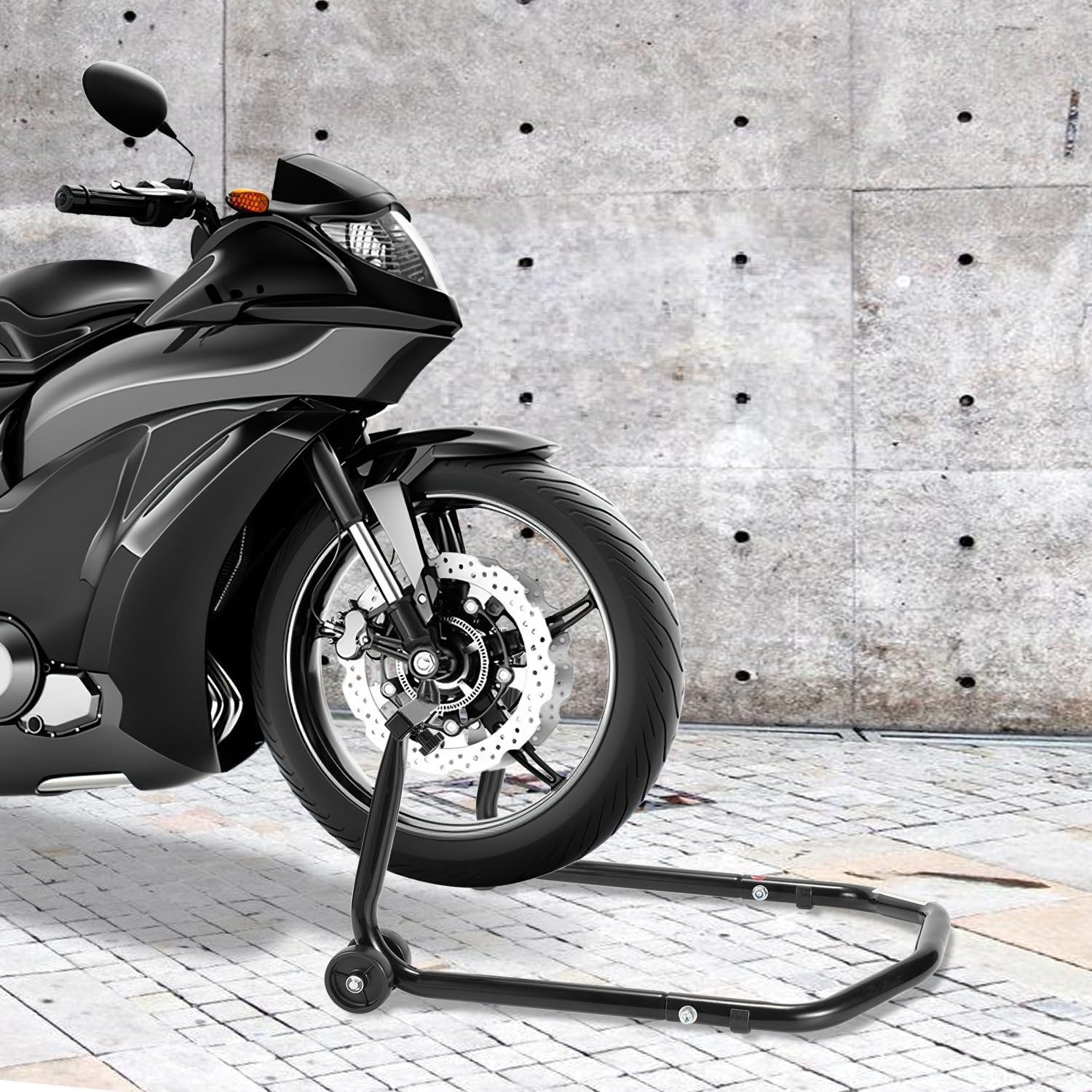 Motorradständer, Motorradheber Hinten Motorrad Aufbockständer mit Doppelrollen, breitenverstellbar Montagearbeiten für Motorräder bis 300 kg, Standfestigkeit