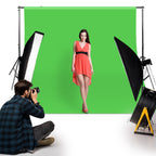 Hintergrund Ständer, 2x3M Hintergrundsysteme mit 3 Hintergrundstoffe (Grün/Weiß/Schwarz), Fotostudio Hintergrundsystem für Green Screen, Portrait und Videoaufnahme