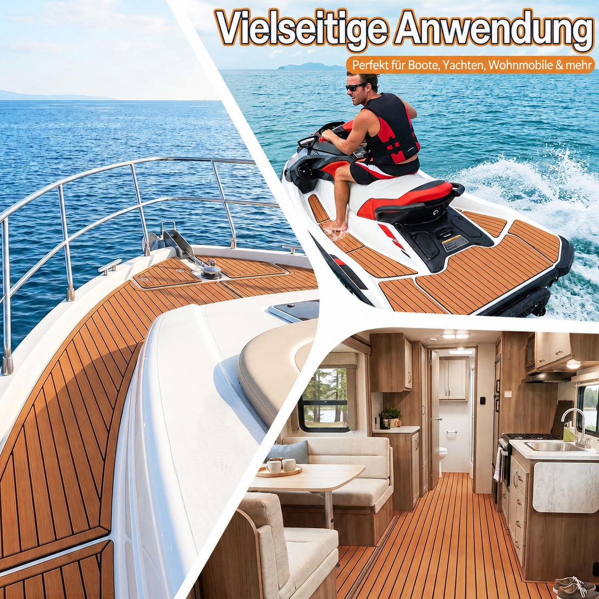 Boot Bodenbelag Eva Schaum 240x45/60/90 cm Dunkelgrau Selbstklebend, rutschfeste Bootsmatte Faux Teak, Marine Bodenbelag für Boot Yacht Kajak Motorboot Wohnmobil Deck Teppich zum Zuschneiden