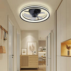 2 in 1 Deckenventilator Mit Beleuchtung und leise, φ50cm Deckenleuchte mit Ventilator, dimmbar, App und Fernbedienung, 6-Gang, Timer, Für Schlafzimmer Wohnzimmer Esszimmer