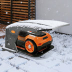 Hochklappbar Mähroboter Garage Kompatible Ladestationen Schutzüberdachung für Rasenroboter Zubehör für Mähroboter Keine Signalblockierung UV-Schutz, Gegen Regen und Hagel 70.5x57x33cm