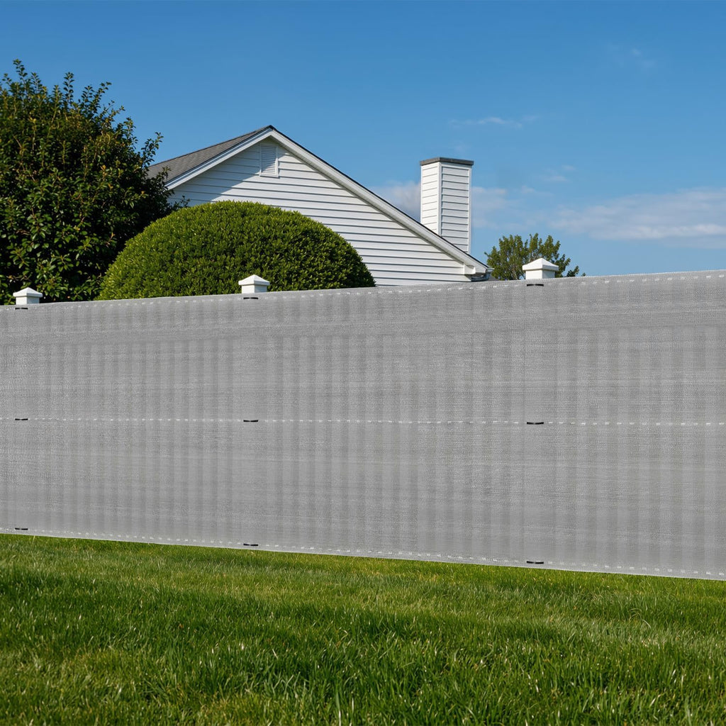 Sichtschutz Zaun, Windschutz Balkon Garten, HDPE 150 g/m², blickdichtes Zaunnetz mit Ösen,verstärkter Rand, UV-stabil, inkl. 50 Kabelbinder – Grau