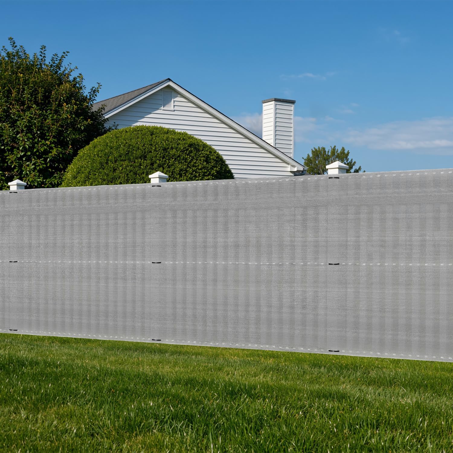 Sichtschutz Zaun, Windschutz Balkon Garten, HDPE 150 g/m², blickdichtes Zaunnetz mit Ösen,verstärkter Rand, UV-stabil, inkl. 50 Kabelbinder – Grau