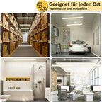 LED Feuchtraumleuchte Wannenleuchte 150cm 24W, 2400 Lumen 6500K, IP65 Wasserfest mit T8 LED Röhre für Garage Werkstatt Keller Außenbereich