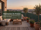 PVC Sichtschutzmatte Balkon Grün – Rundrohr mit Verstärkungsstreifen, Balkon Sichtschutz ohne Bohren, Windschutz & Sichtschutz für Gartenzaun, Terrasse & Geländer